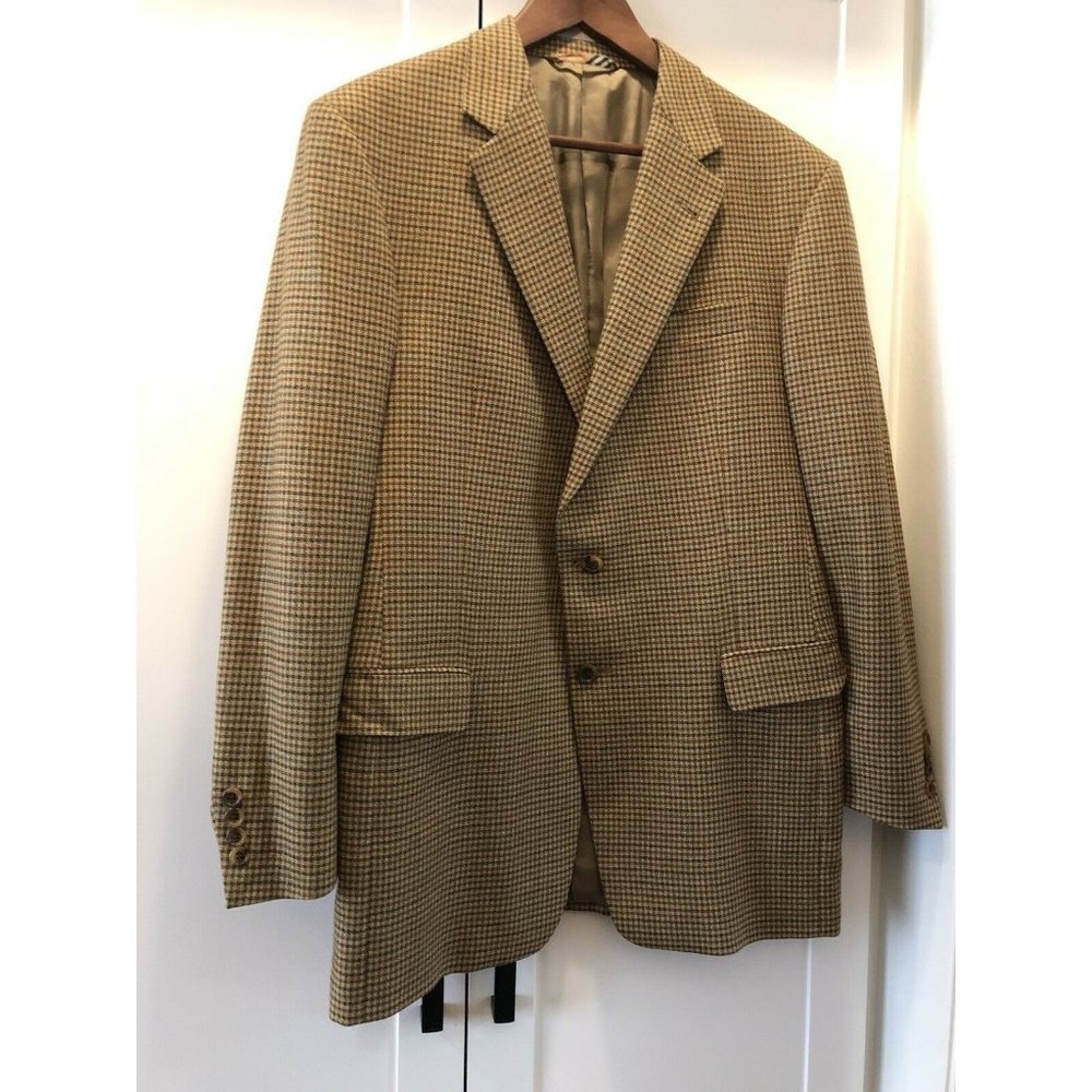 40R Burberry London  Brown/Blue Plaid Sport coat